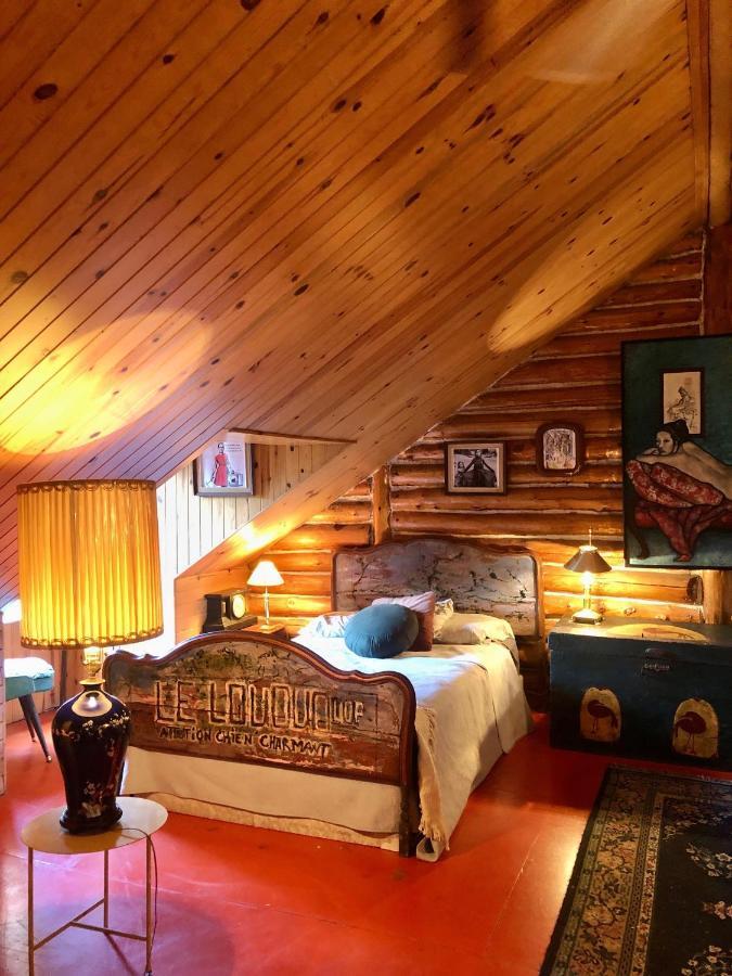 Chalet En Bois Rond Mauricie Saint-Alexis-des-Monts Extérieur photo